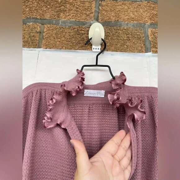 Liseuses Poggi 1973 virgin wool dusty pink duster large - Picture 8 of 16